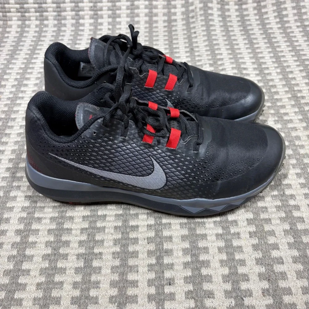 Nike Tiger Woods TW 15 Golf Shoes Black Silver Red 704885-001 Mens 10.5W Wide